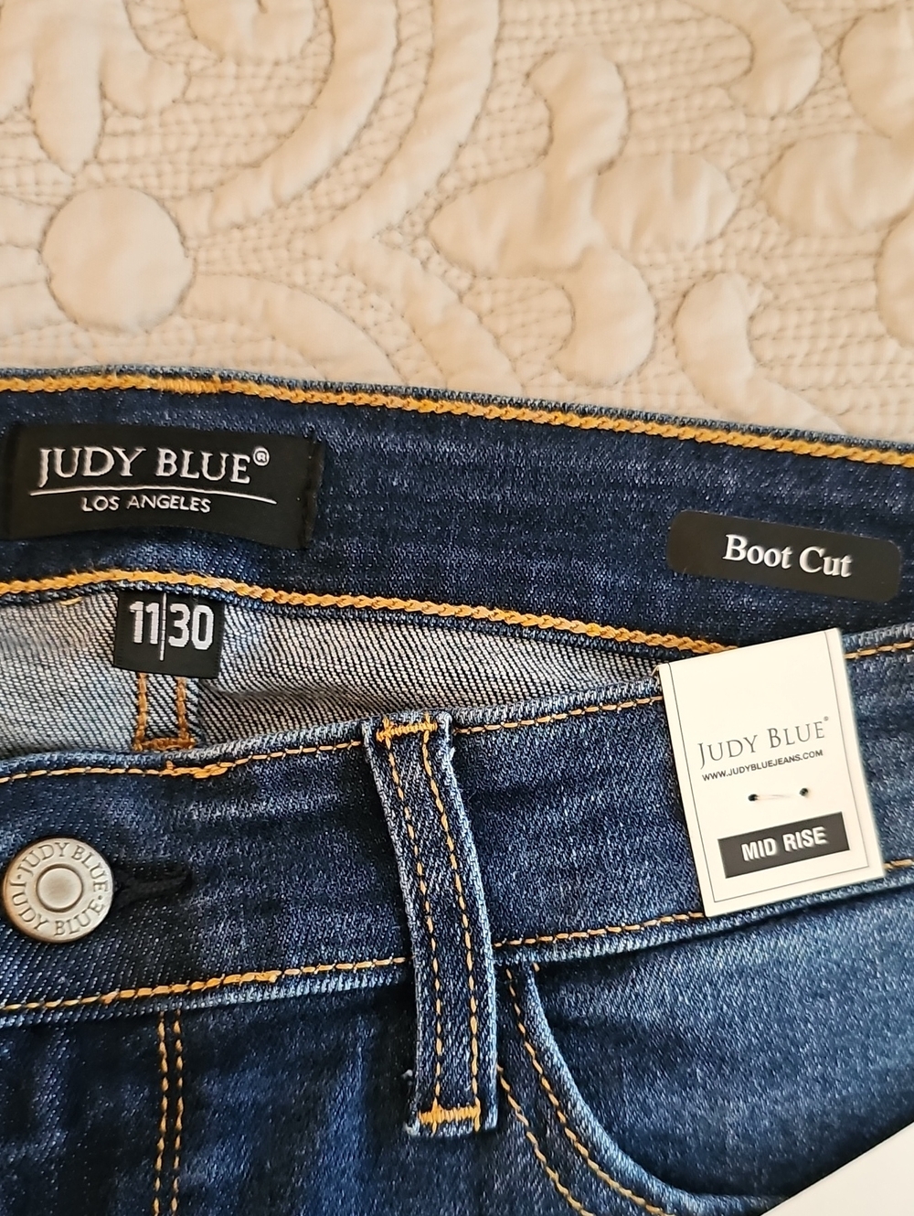 Judy Blue Dark Indigo Blue Mid Rise Boot Cut Jeans